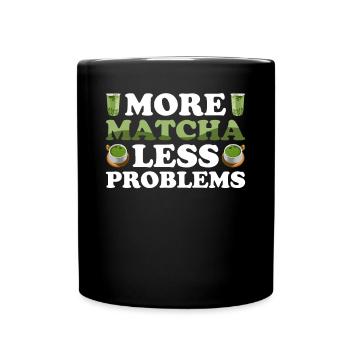 Japanischer Matcha Tee Grüntee Matcha Latte - Tasse einfarbig - Schwarz - Vorne