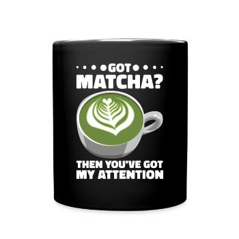 Japanischer Matcha Tee Grüntee Matcha Latte - Tasse einfarbig - Schwarz - Vorne