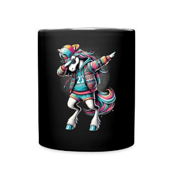 Cool Unicorn Dabbing Shirt for Girls - Full Colour Mug - black - Front