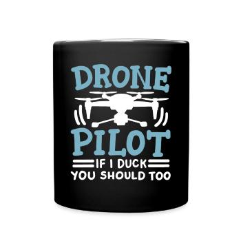 Drohnenpilot Drohne - Tasse einfarbig - Schwarz - Vorne