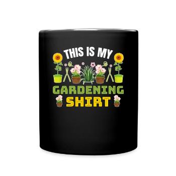 Voici ma chemise de jardinage Jardinier Paysagiste - Mug uni - noir - Devant