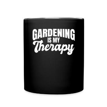 Landscaping Hobby Gardener - Gardening is My Thera - Full Colour Mug - black - Front