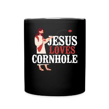 Cornhole Team Bean Bag Player - Tasse einfarbig - Schwarz - Vorne