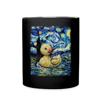 Peinture en caoutchouc Duck Ducky Starry Night - Mug uni - noir - Devant