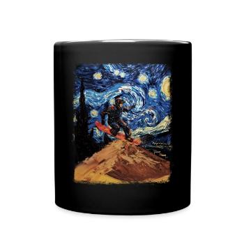 Sandboarding Sandboard Starry Night Painting - Full Colour Mug - black - Front