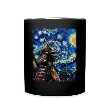 Samurai Warrior Bushido Japanese Starry Night Ge - Full Colour Mug - black - Front