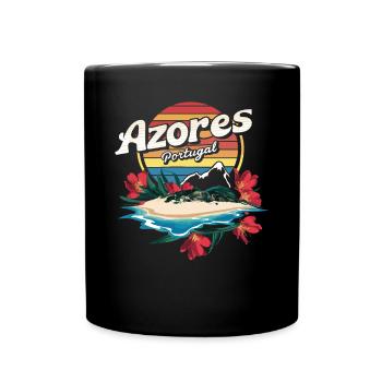 Azores Portugal Souvenir - Tropical Island - Full Colour Mug - black - Front