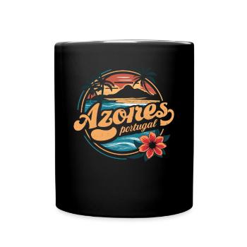 Azores Souvenir Portugal Vintage Tropical - Full Colour Mug - black - Front