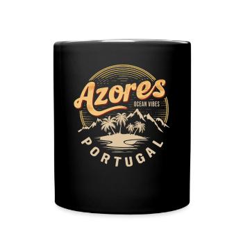 Azores Souvenir Ocean Vibes Portugal - Tasse einfarbig - Schwarz - Vorne