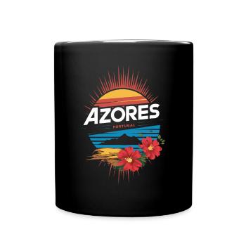 Souvenir du coucher de soleil aux Açores au Portugal - Mug uni - noir - Devant