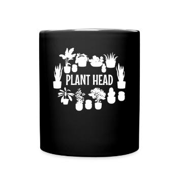 Jardinage - Tête de plante - Jardinier amateur - Mug uni - noir - Devant