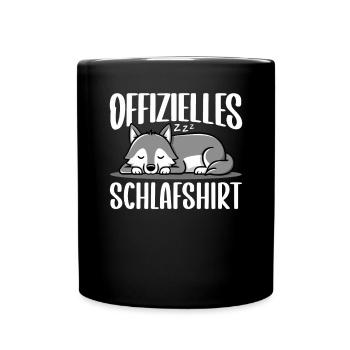 Official Sleeping Shirt She-Wolf Funny Wolf - Full Colour Mug - black - Front