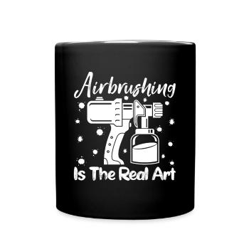 Drôle d’art Peintre Aérographe Dessin d’art réel - Mug uni - noir - Devant