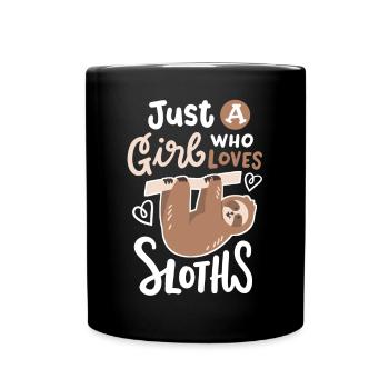 Faultiere Faultierliebhaber - Tasse einfarbig - Schwarz - Vorne