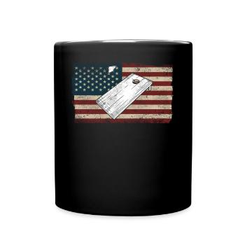 Joueur de sac de haricots de l’équipe Cornhole - Mug uni - noir - Devant