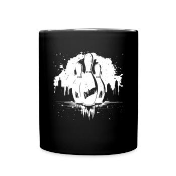 Bowling Zeichnung - Tasse einfarbig - Schwarz - Vorne