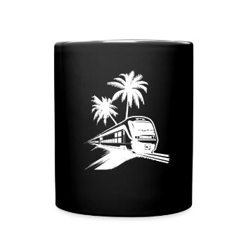Eisenbahn Skizze - Tasse einfarbig - Schwarz - Vorne