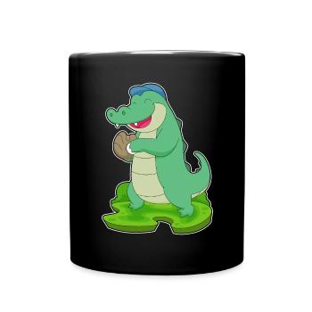 Gant de baseball en crocodile - Mug uni - noir - Devant