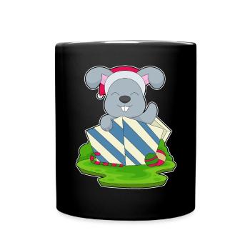 Forfait de Noël Lapin - Mug uni - noir - Devant