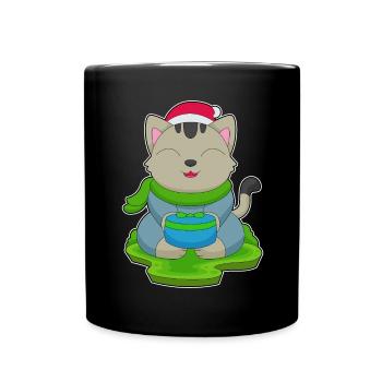 Forfait Noël chat - Mug uni - noir - Devant