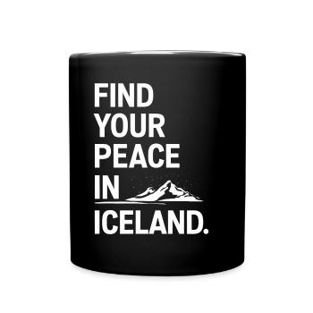 Trouvez votre paix dans la montagne souvenir d’Islande - Mug uni - noir - Devant