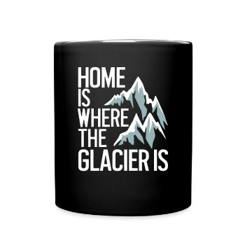 Island Souvenir: Home Is Where The Glacier Is - Tasse einfarbig - Schwarz - Vorne