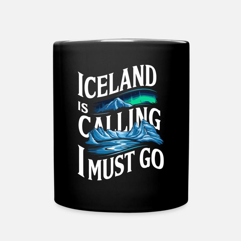 Island Souvenir - Iceland Is Calling I Must Go - Tasse einfarbig - Schwarz