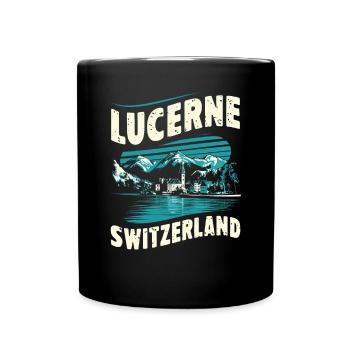 Lucerne Souvenir Suisse Paysage - Mug uni - noir - Devant