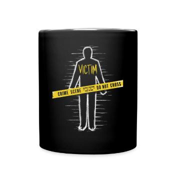 Victim Murder Mystery Dinner Outfit: Crime Scene - Full Colour Mug - black - Front