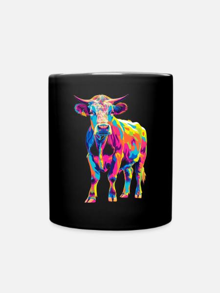 Hereford-Rinderzüchter Popart - Tasse einfarbig - Schwarz