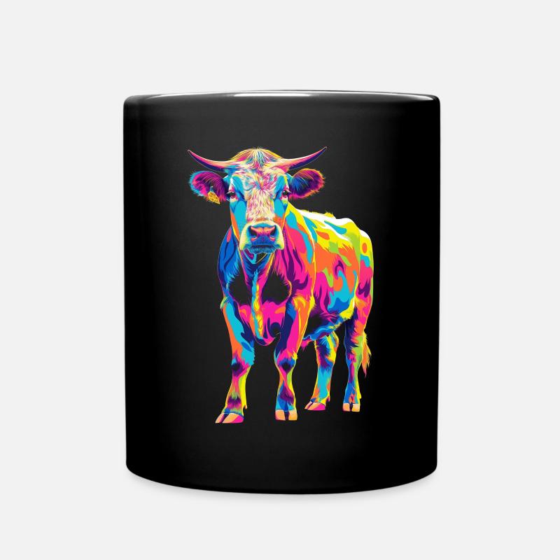 Hereford-Rinderzüchter Popart - Tasse einfarbig - Schwarz
