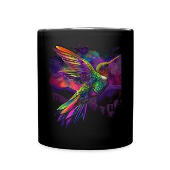 Kolibri Vogel Popart - Tasse einfarbig - Schwarz - Vorne