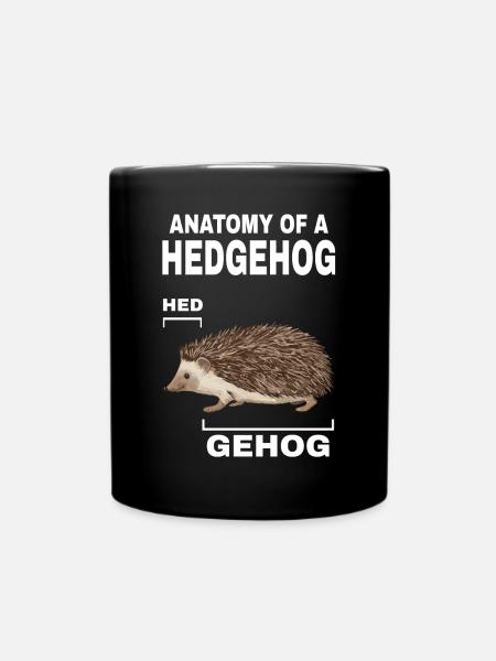 Anatomie van een egel HED GEHOG egel met leuk - Mok uni - zwart