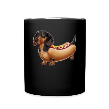 Teckel En Costumes Chien Saucisse - Mug uni - noir - Devant