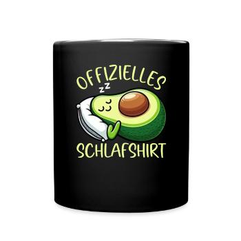 Offizielles Schlafshirt Lustige Avocado Pyjama - Tasse einfarbig - Schwarz - Vorne