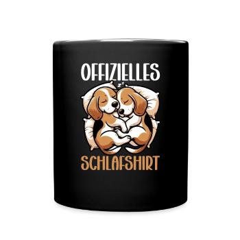 Official Sleep Shirt Funny Beagle Dog - Full Colour Mug - black - Front