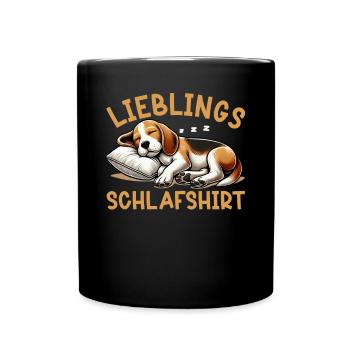 Official Sleep Shirt Funny Beagle Dog - Full Colour Mug - black - Front