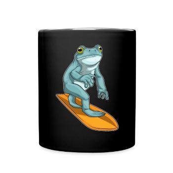 Frog Surfing Surfboard Summer - Full Colour Mug - black - Front