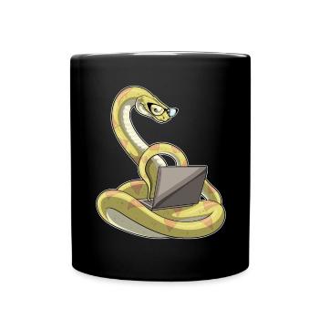 Schlange Laptop - Tasse einfarbig - Schwarz - Vorne