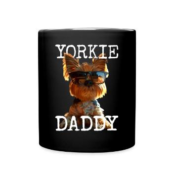 Yorkie Daddy Papa Fête des Pères Dad Yorkshire Terrier - Mug uni - noir - Devant