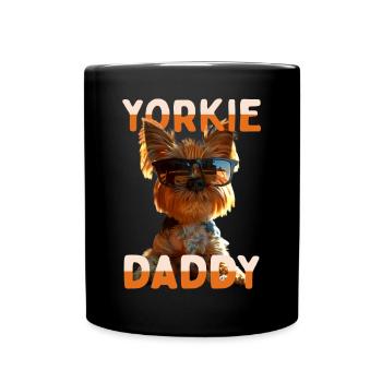 Yorkie Daddy Papa Fête des Pères Dad Yorkshire Terrier - Mug uni - noir - Devant