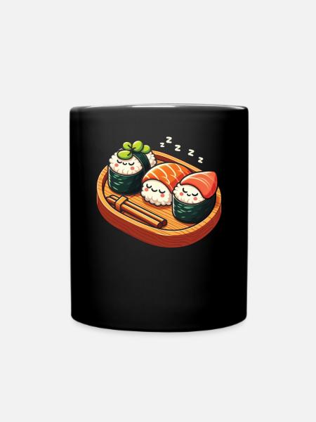Sushi Essen Japan Nigiri Geschenk - Tasse einfarbig - Schwarz