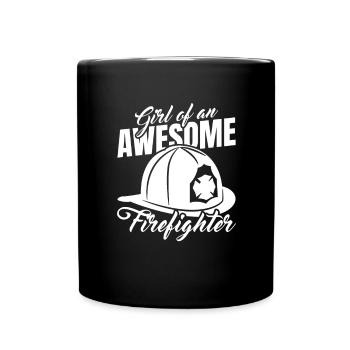 Tochter eines Feuerwehrmanns - Tasse einfarbig - Schwarz - Vorne