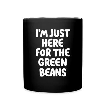 Grüne Bohnen - Tasse einfarbig - Schwarz - Vorne