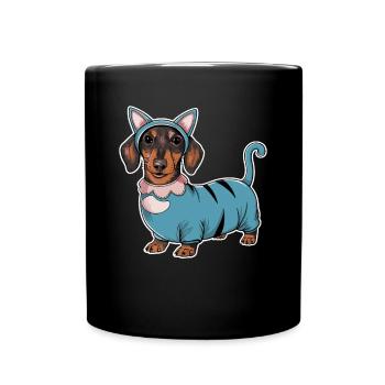 Teckel en costume Chat Teckel - Mug uni - noir - Devant
