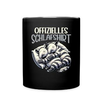 Offizielles Schlafshirt Lustiger Tapir Pyjama - Tasse einfarbig - Schwarz - Vorne