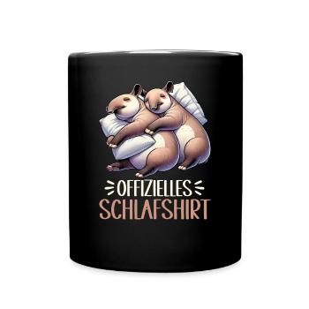 Offizielles Schlafshirt Lustiger Tapir Pyjama - Tasse einfarbig - Schwarz - Vorne