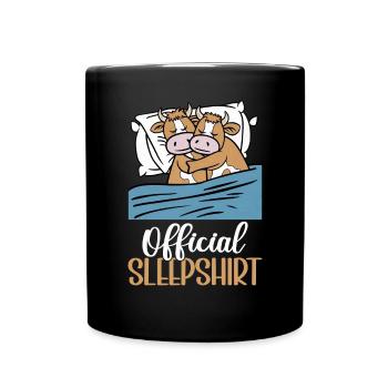 Cow Official Sleep Shirt Funny Cow Pajamas - Full Colour Mug - black - Front