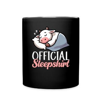 Cow Official Sleep Shirt Funny Cow Pajamas - Full Colour Mug - black - Front