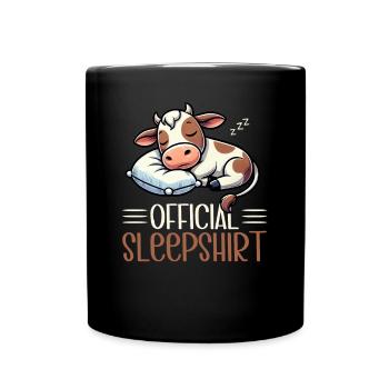 Cow Official Sleep Shirt Funny Cow Pajamas - Full Colour Mug - black - Front